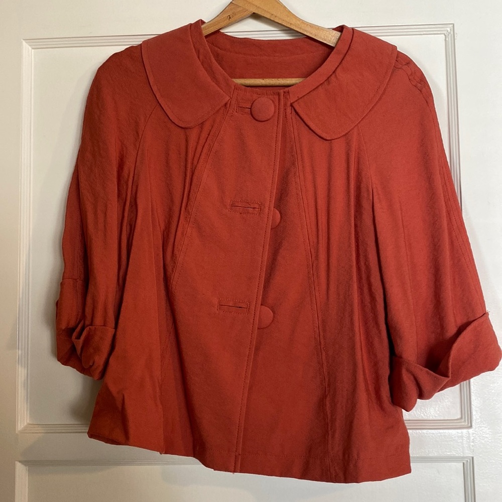 Coral crop 3/4 sleeve blazer